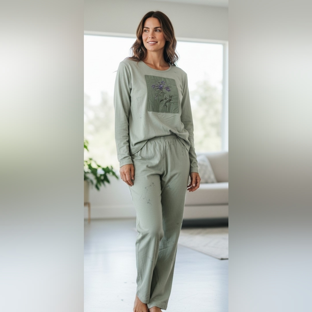 Vintage Johnny Was Sage Green Floral Set